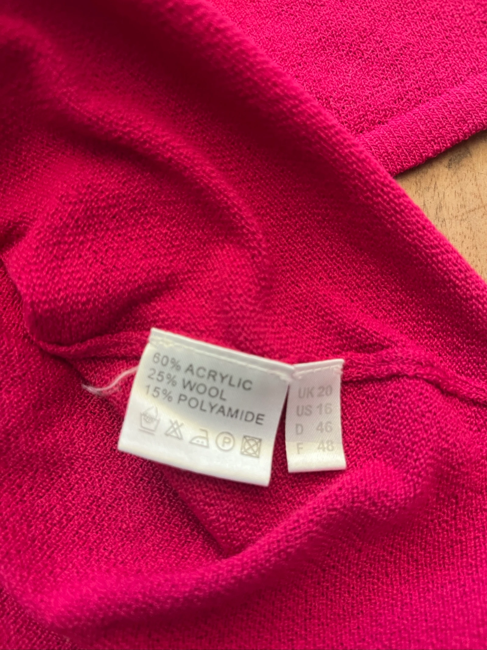 🌺 𝒎𝒛 | Attitude fijngebreide top fuchsia | maat 46 valt 44/46 | korte mouw | wolmix – photo 5